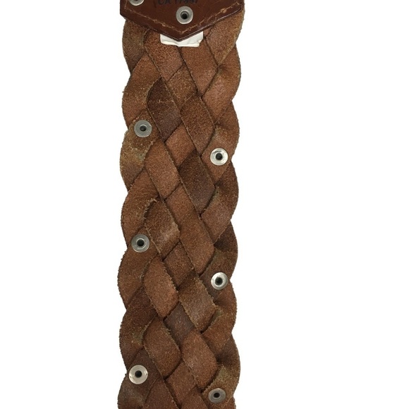 OLD NAVY Braided Leather Belt Stud Details Western Equestrian Rodeo Size Medium - Picture 8 of 15